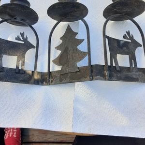 Metal art candle holder